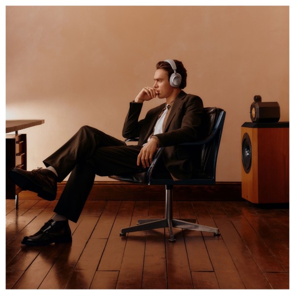 Bowers & Wilkins Px8 S2 Wireless Headphones, Pearl Blue - lifestyle  chair man