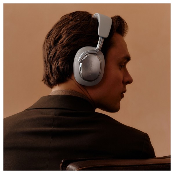 Bowers & Wilkins Px8 S2 Wireless Headphones, Pearl Blue - lifestyle  - right shoulder 