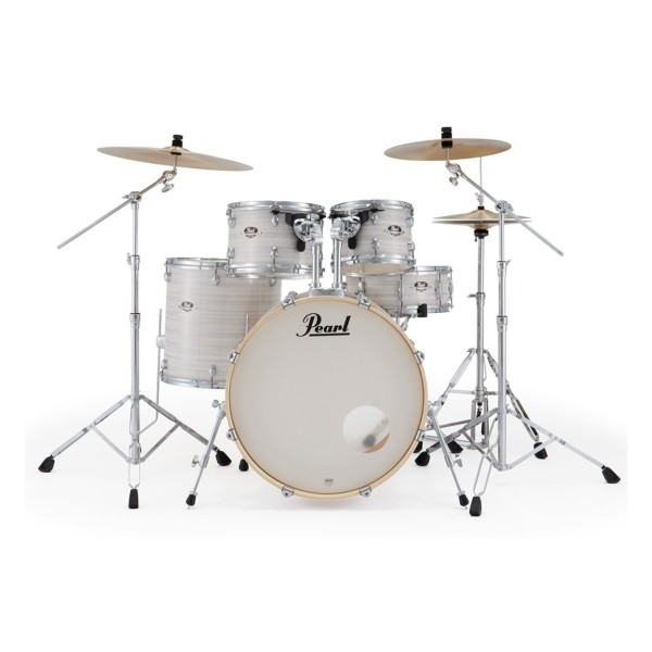 Pearl Export 22" USA Fusion Drum Kit With D-50 Drum Throne, Slipstream White