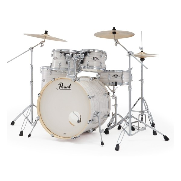 Pearl Export 22" USA Fusion Drum Kit With D-50 Drum Throne, Slipstream White