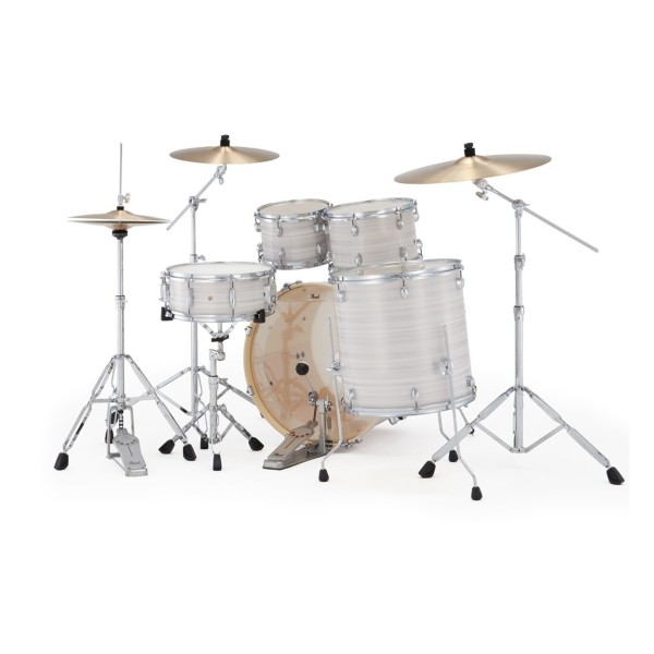 Pearl Export 22" USA Fusion Drum Kit With D-50 Drum Throne, Slipstream White