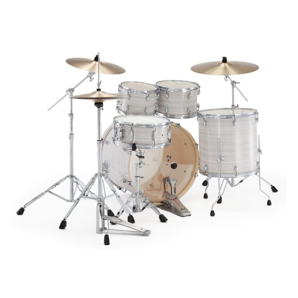 Pearl Export 22" USA Fusion Drum Kit With D-50 Drum Throne, Slipstream White