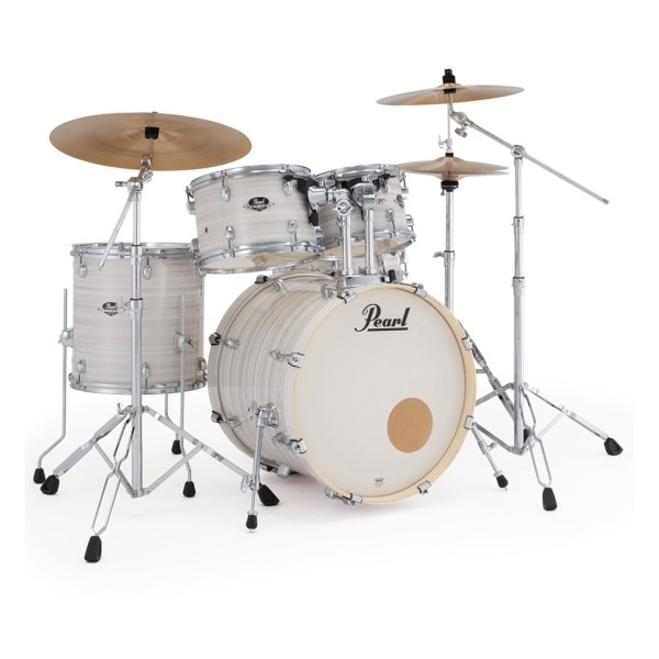 Pearl Export 20" Fusion Drum Kit With D-50 Drum Throne, Slipstream White