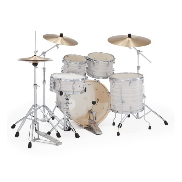Pearl Export 20" Fusion Drum Kit With D-50 Drum Throne, Slipstream White