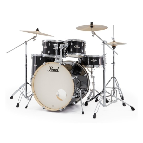 Pearl Export 22" USA Fusion Drum Kit With D-50 Drum Throne, Jet Black