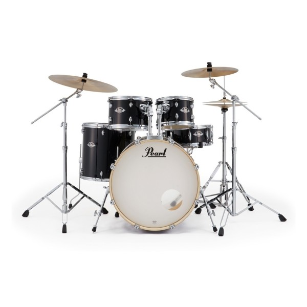 Pearl Export 22" USA Fusion Drum Kit With D-50 Drum Throne, Jet Black