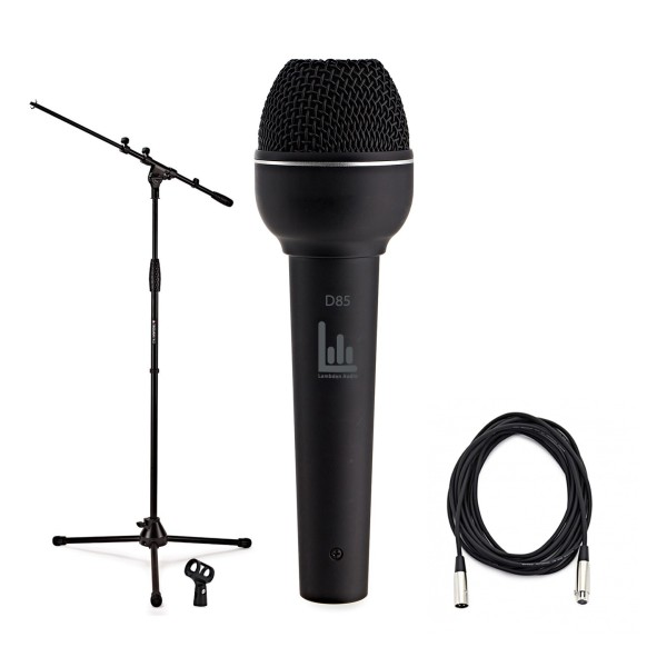 Lambden Audio D85 Handheld Dynamic Microphone, Boom Stand Pack