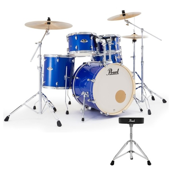 Pearl Export 20" Fusion Drum Kit With D-50 Drum Throne, Midnight Blue