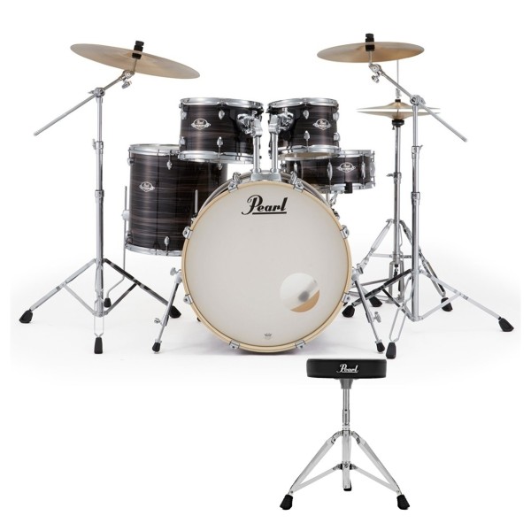 Pearl Export 22" USA Fusion Drum Kit With D-50 Drum Throne, Metallic Amethyst Twist
