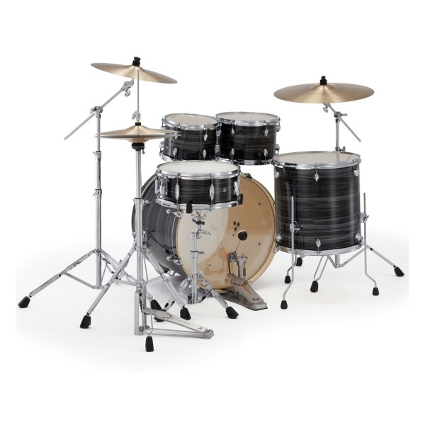 Pearl Export 22" USA Fusion Drum Kit With D-50 Drum Throne, Graphite Silver Twist
