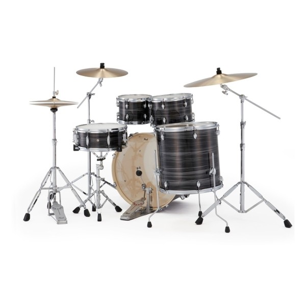 Pearl Export 22" USA Fusion Drum Kit With D-50 Drum Throne, Graphite Silver Twist