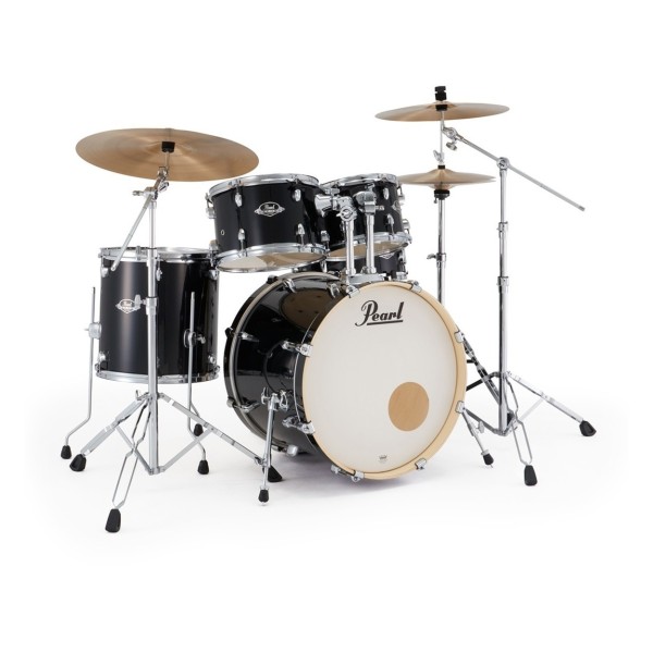 Pearl Export 20" Fusion Drum Kit With D-50 Drum Throne, Jet Black