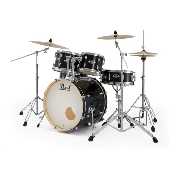 Pearl Export 20" Fusion Drum Kit With D-50 Drum Throne, Jet Black