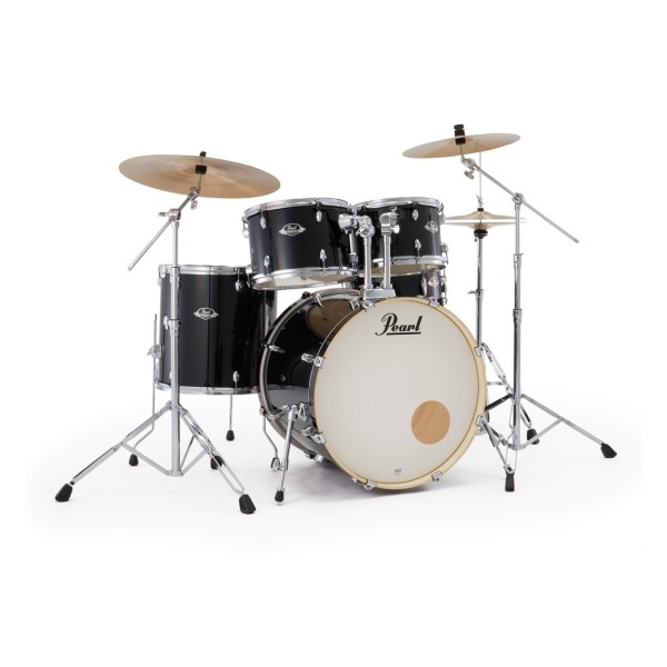 Pearl Export 22" Rock Drum Kit With D-50 Drum Throne, Jet Black