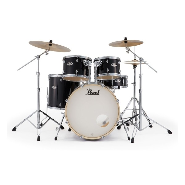 Pearl Export 22" Rock Drum Kit With D-50 Drum Throne, Jet Black