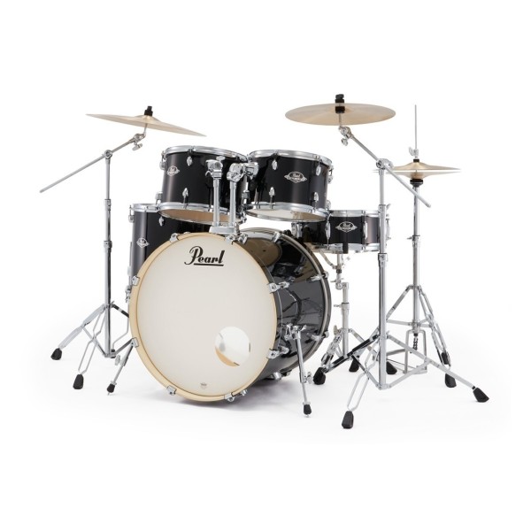 Pearl Export 22" Rock Drum Kit With D-50 Drum Throne, Jet Black