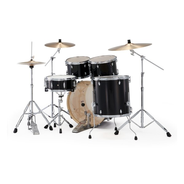 Pearl Export 22" Rock Drum Kit With D-50 Drum Throne, Jet Black