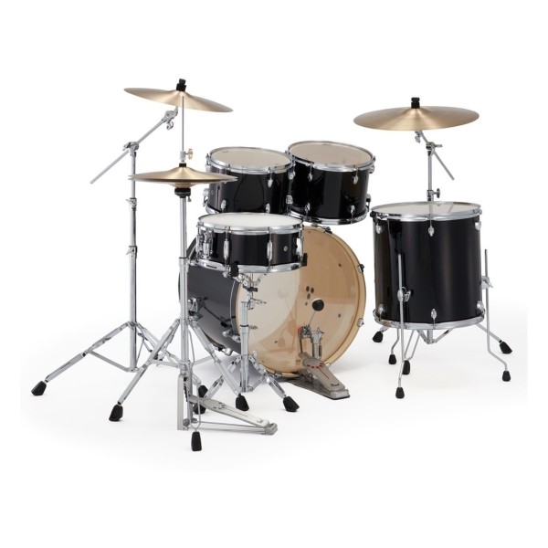 Pearl Export 22" Rock Drum Kit With D-50 Drum Throne, Jet Black