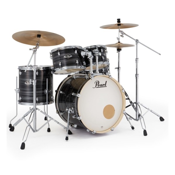 Pearl Export 20" Fusion Drum Kit With D-50 Drum Throne, Graphite Silver Twist