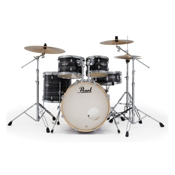Pearl Export 20" Fusion Drum Kit With D-50 Drum Throne, Graphite Silver Twist