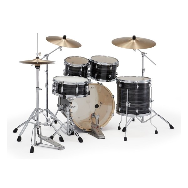 Pearl Export 20" Fusion Drum Kit With D-50 Drum Throne, Graphite Silver Twist