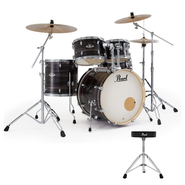 Pearl Export 20" Fusion Drum Kit With D-50 Drum Throne, Metallic Amethyst Twist