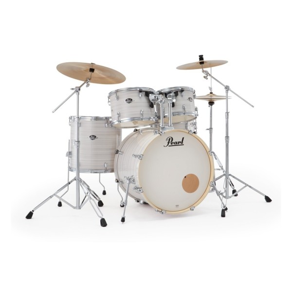 Pearl Export 22" Rock Drum Kit With D-50 Drum Throne, Slipstream White