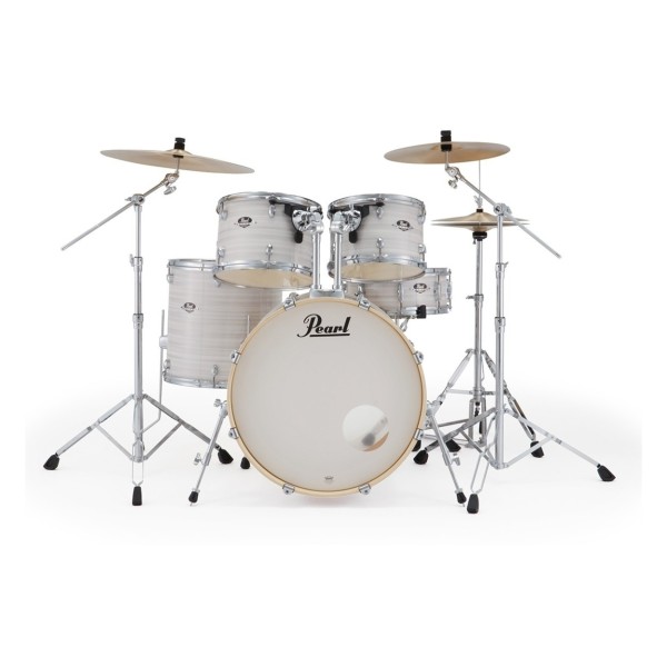 Pearl Export 22" Rock Drum Kit With D-50 Drum Throne, Slipstream White