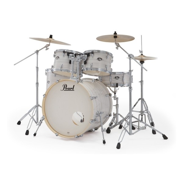 Pearl Export 22" Rock Drum Kit With D-50 Drum Throne, Slipstream White
