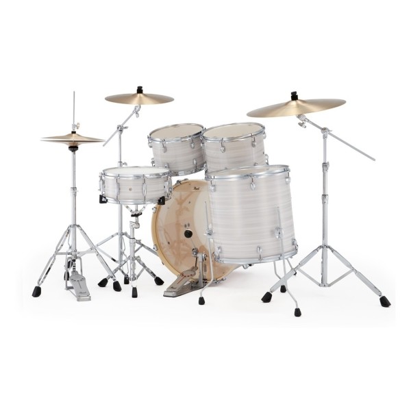 Pearl Export 22" Rock Drum Kit With D-50 Drum Throne, Slipstream White