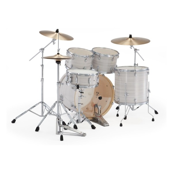 Pearl Export 22" Rock Drum Kit With D-50 Drum Throne, Slipstream White