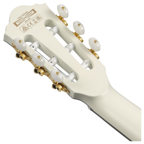 Ibanez TOD100FMN Tim Henson Signature Flamed Maple Top, Toasted Marshmallow Matte - back of headstock