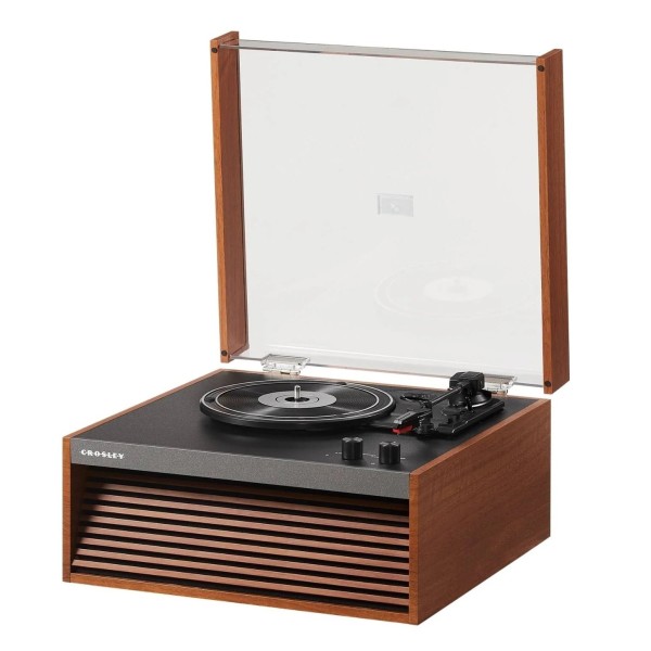 Dean Bluetooth Turntable, Natural - Angled (no legs)