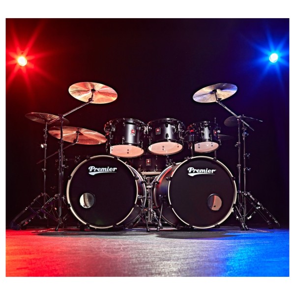 Premier Artist 22" 7pc Double Bass Drum Shell Pack, Matte Black