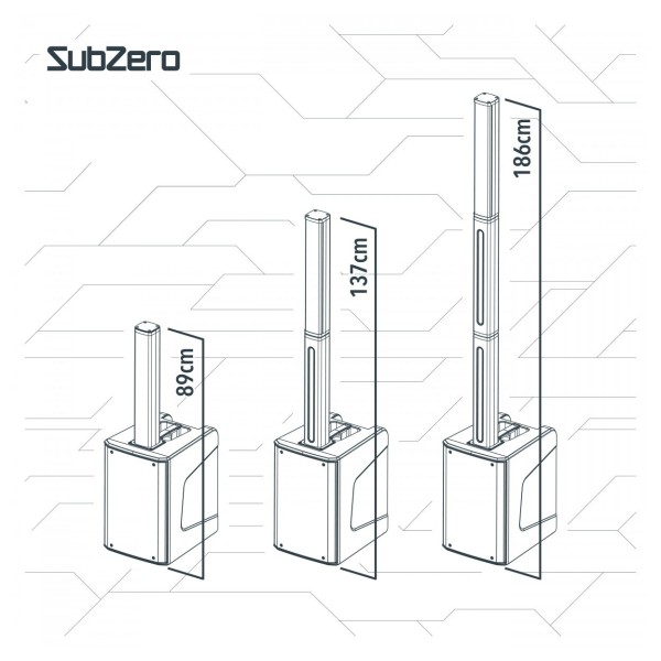 SubZero L48 Bluetooth Column DSP PA System with Cover