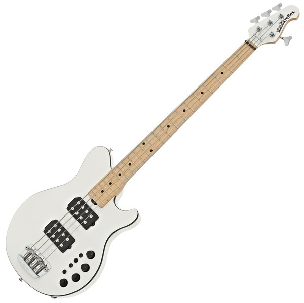 DISC Music Man Reflex HH Bass Guitar, MN, White at Gear4music