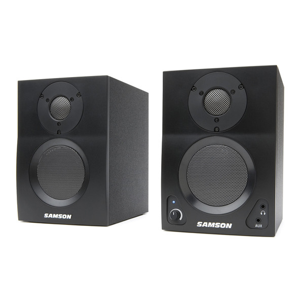 Samson MediaOne BT3 Active Studio Monitors with Bluetooth, Pair, Front Angled Left