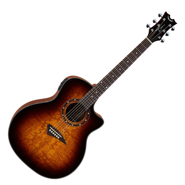 Dean Exotica Quilt Ash Electro Acoustic Guitar, Trans Brazilia