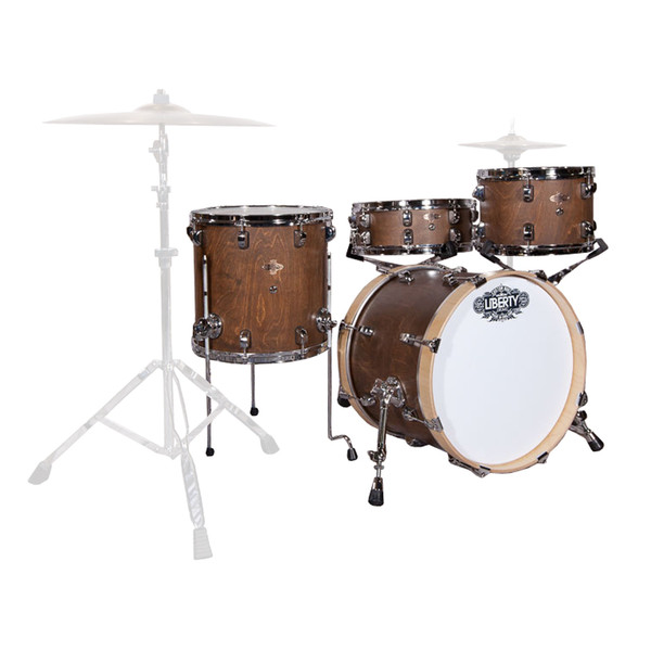 Liberty 4pc Jazz Series Drum Kit, Walnut Over Birch