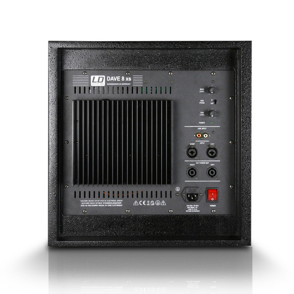 LD Systems DAVE8XS Compact Active PA System, Black