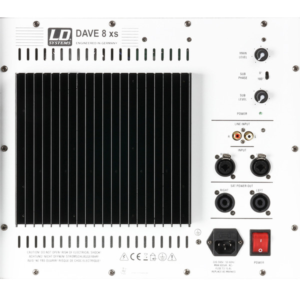 LD Systems DAVE8XSW Compact Active PA System, White