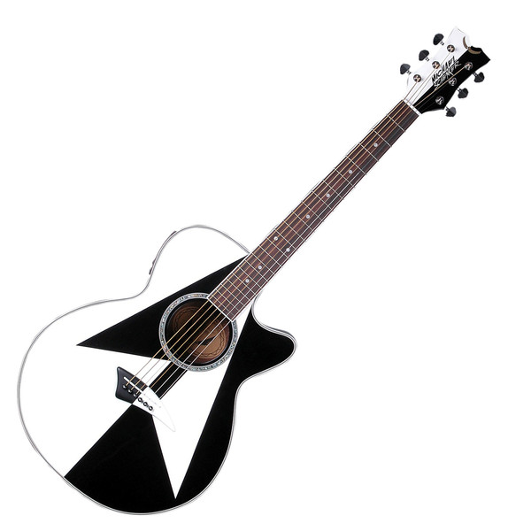 Dean Michael Schenker Performer Electro Acoustic Guitar, White/Black