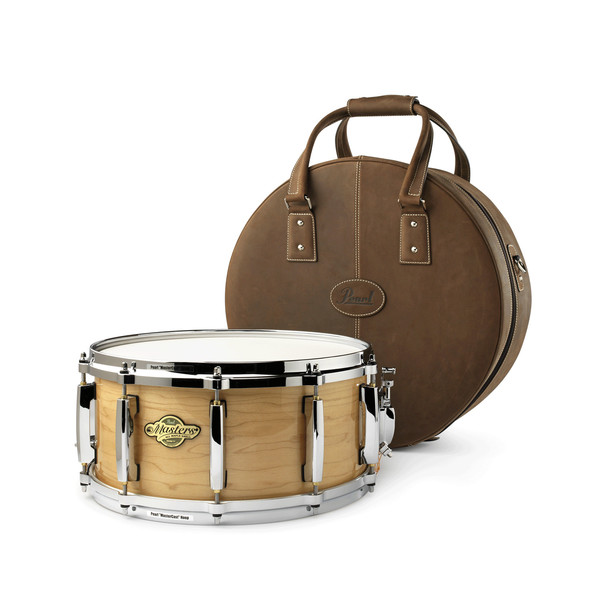 Pearl Limited 'One Piece Maple' Snare w/ Leather Bag, Natural 