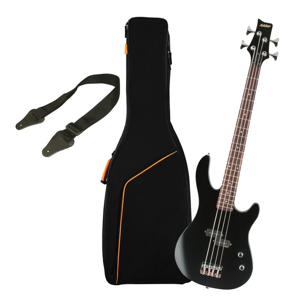 Ashton SPJOEYBASS 3/4 Size Bass Guitar Starter Pack, Black