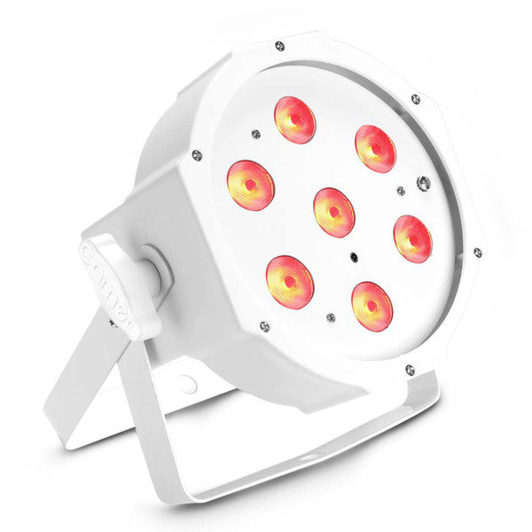Cameo Tri Colour 7 x 3W LED RGB Flat Par Can, White