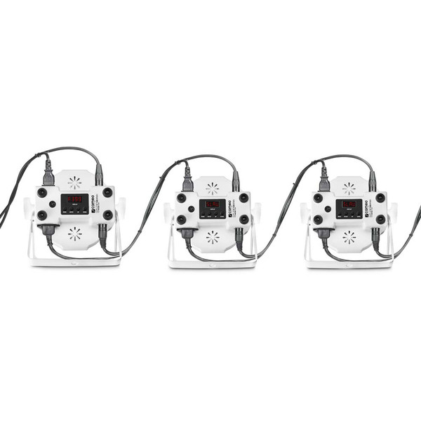 Cameo Tri Colour 7 x 3W LED RGB Flat Par Can, White