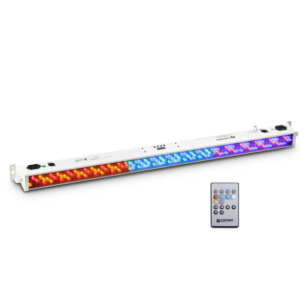 Cameo 252 x 10mm LED RGB Colour Bar, White with IR Remote Control 