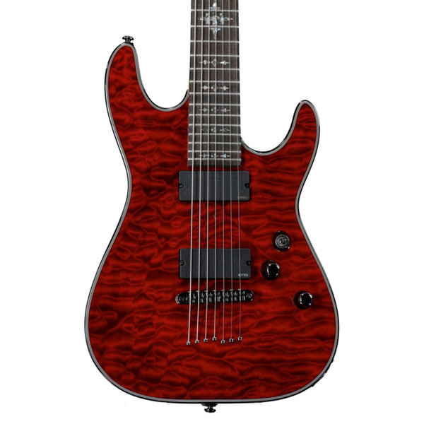 Schecter Damien Elite-7 7-String Guitar, Crimson Red - Ex Demo at