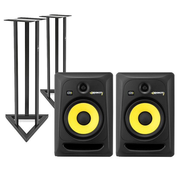 KRK Rokit RP8 G3 Active Monitor, Pair with Stands