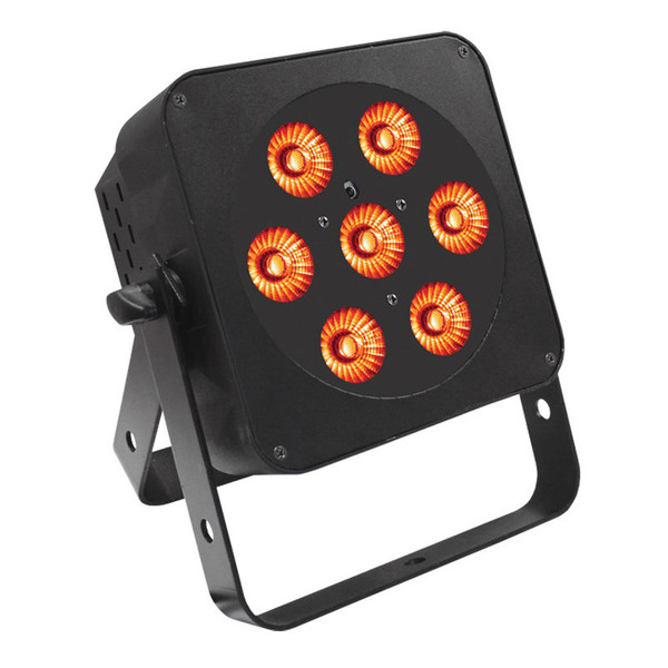 LEDJ Slimline 7Q5 RGBA LED Par Can, Black Housing